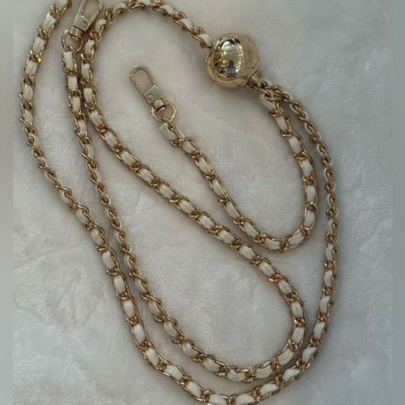 GoldTone Faux Leather Chain Adjustable Purse Strap Crossbody/Shoulder Chain-NEW - Picture 4 of 7